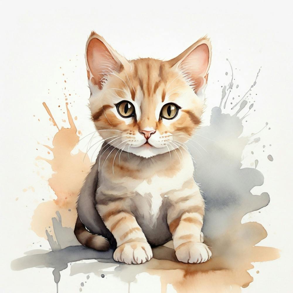 Watercolor Kitten