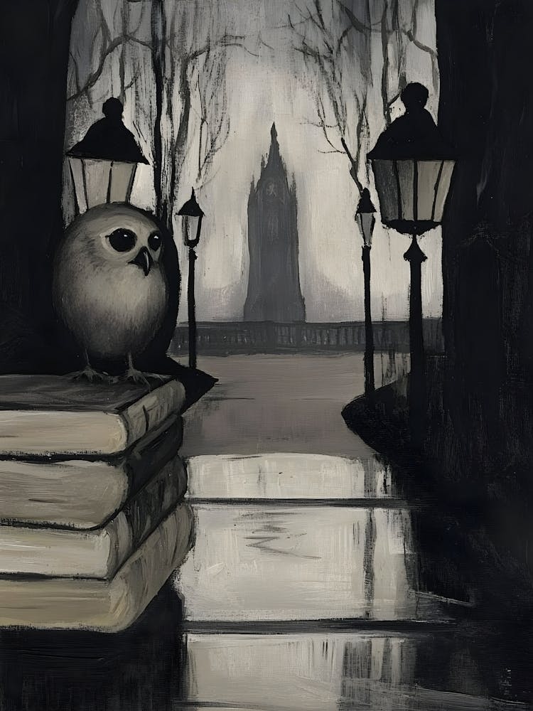 Owl On Books