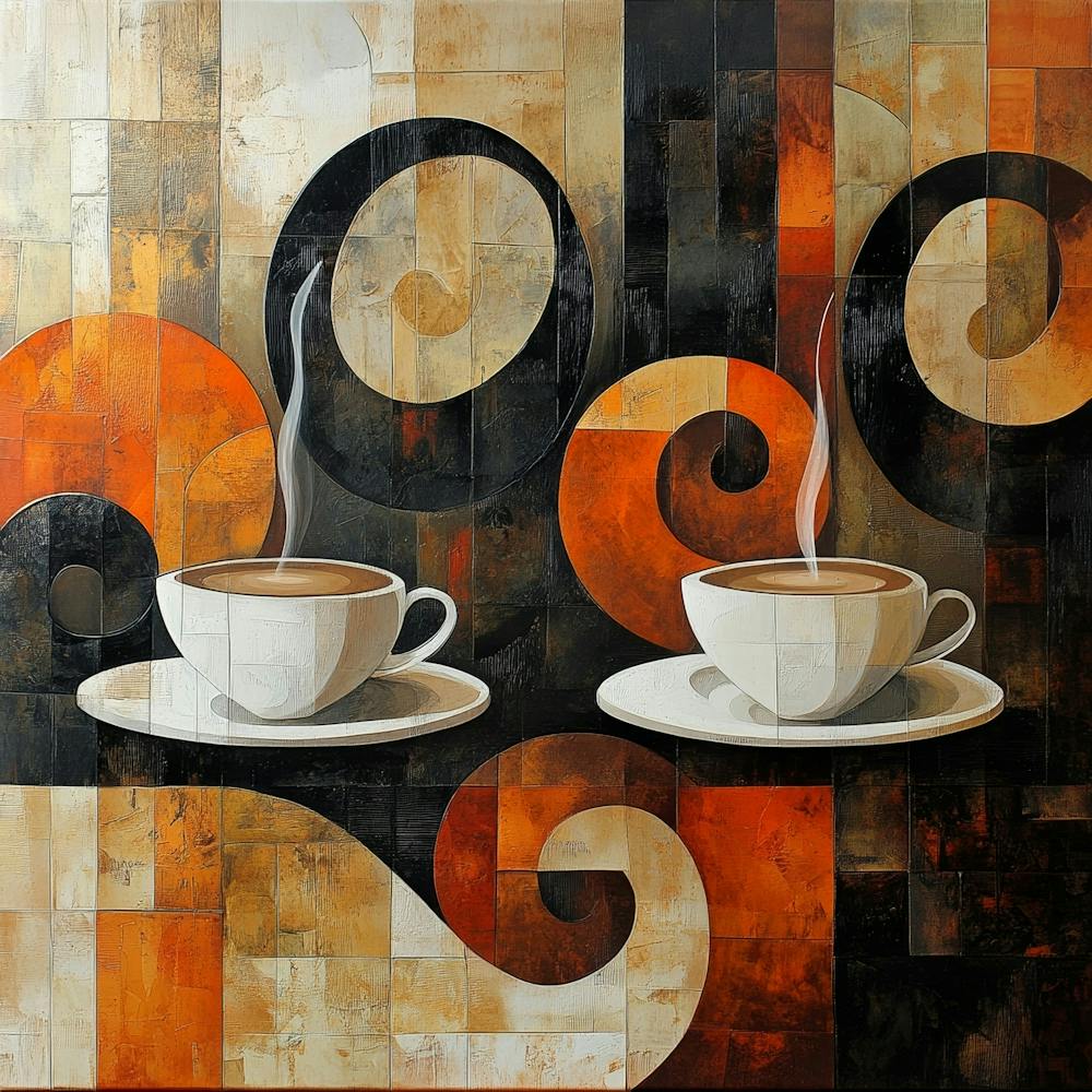 Coffee And Saucers Art