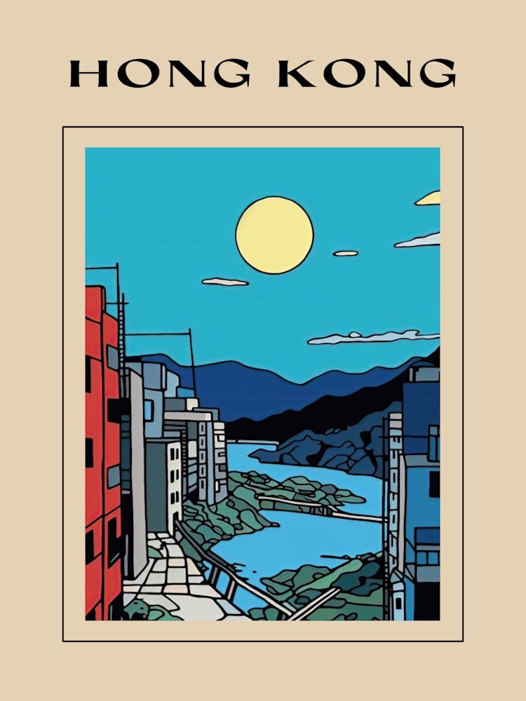 Minimal Design Style Of Hong Kong, China 2 Poster