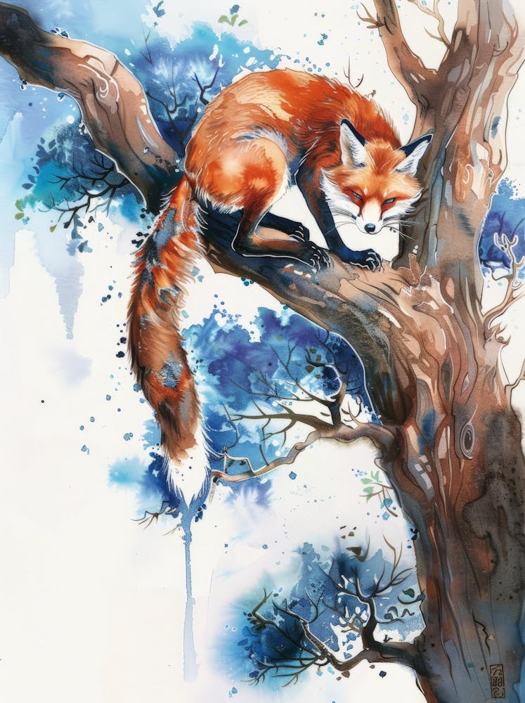Red Fox In The Tree