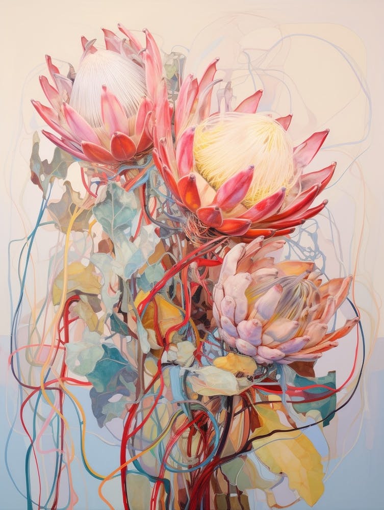 Abstract Flower Painting Protea 3