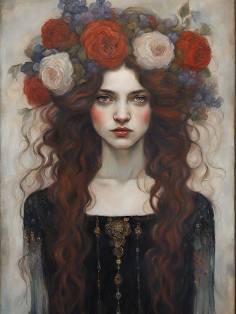 Young Woman With Flowers In Hair