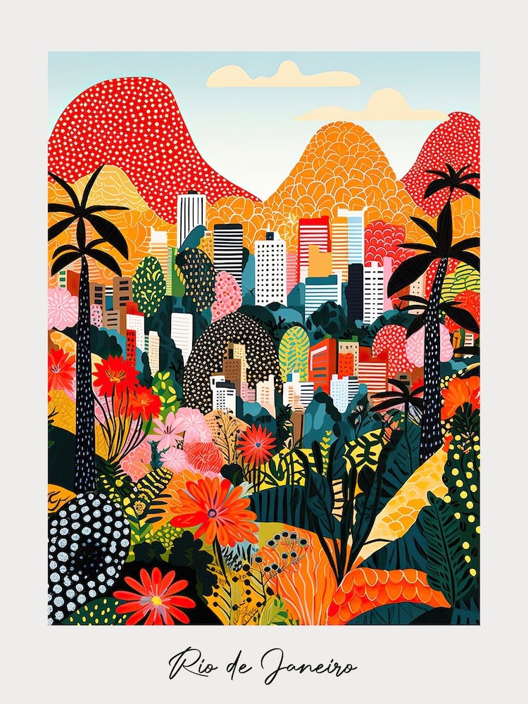 Poster Of Rio De Janeiro, Illustration In The Style Of Pop Art 3