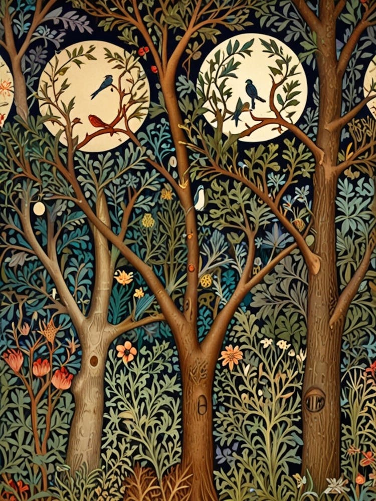 William Morris Moonlight In The Woods 158