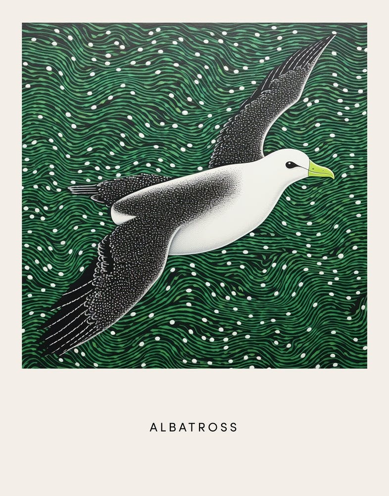Ohara Koson Inspired Bird Painting Albatross 3 Poster