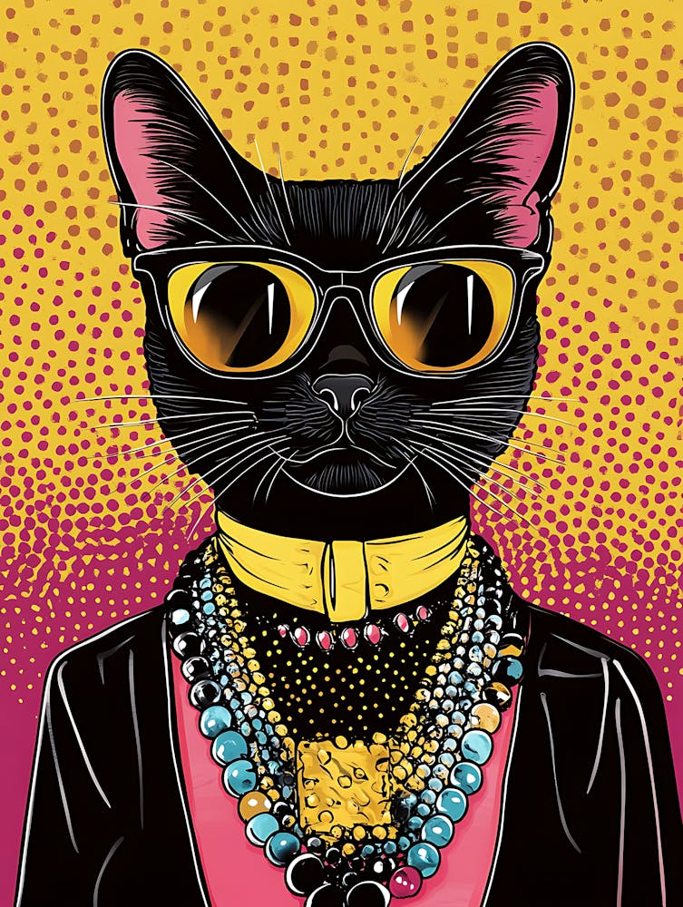Super Cool Cat Illustration Pop 17