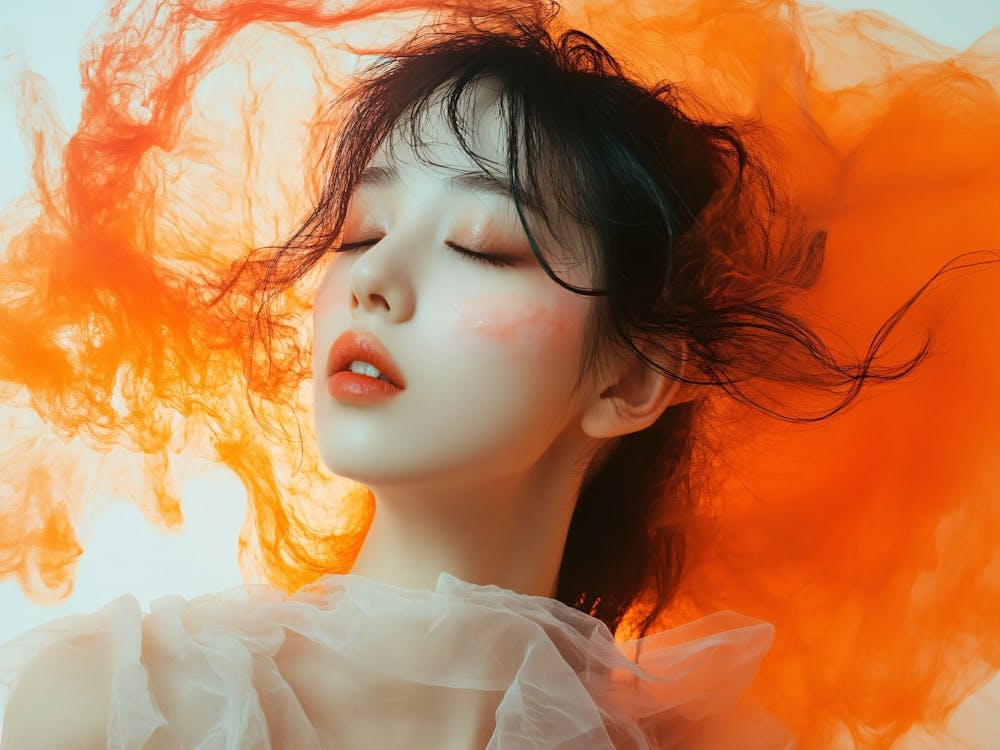 Asian Girl With Orange Hair