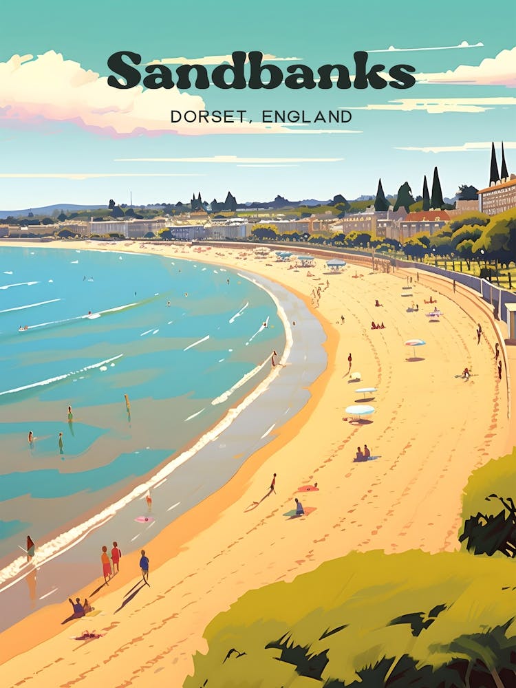 Sandbanks Dorset England Beach Travel Art