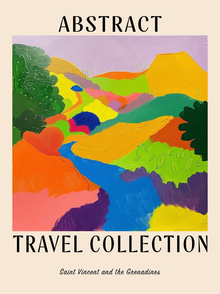 Abstract Travel Collection Poster Saint Vincent And The Grenadines 3
