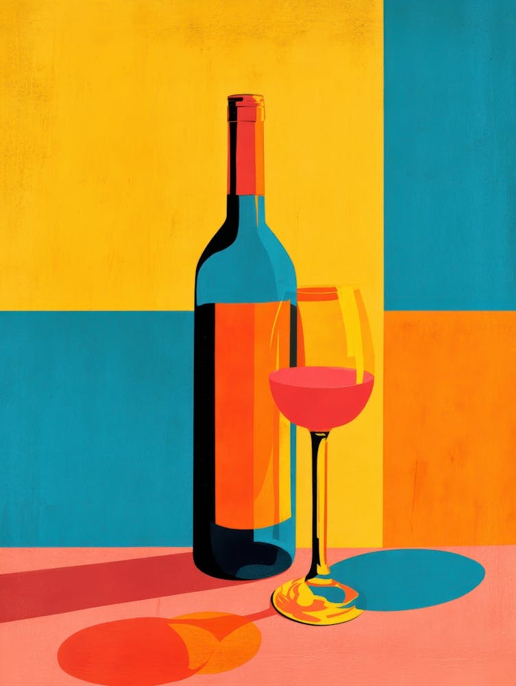 Wine Glass And Bottle 2