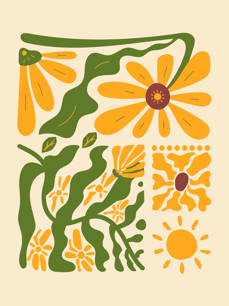 Sunflowers And Daisies