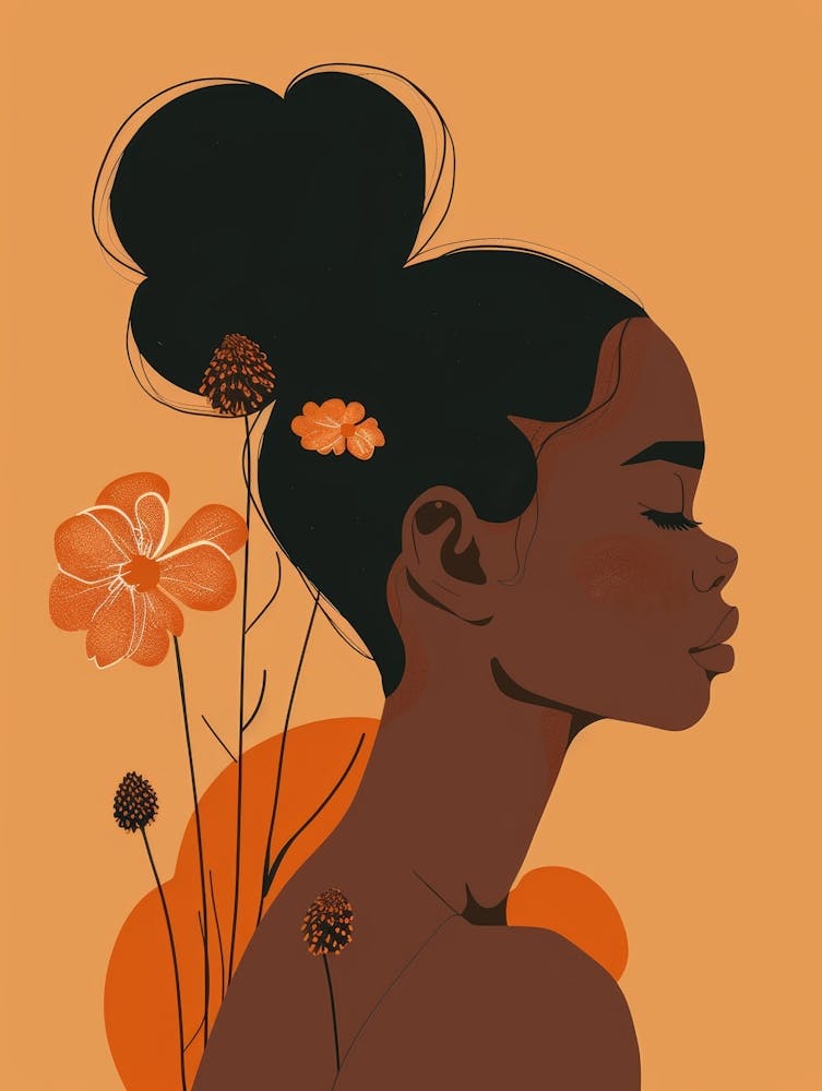 Portrait Of A Woman With Flowers 20