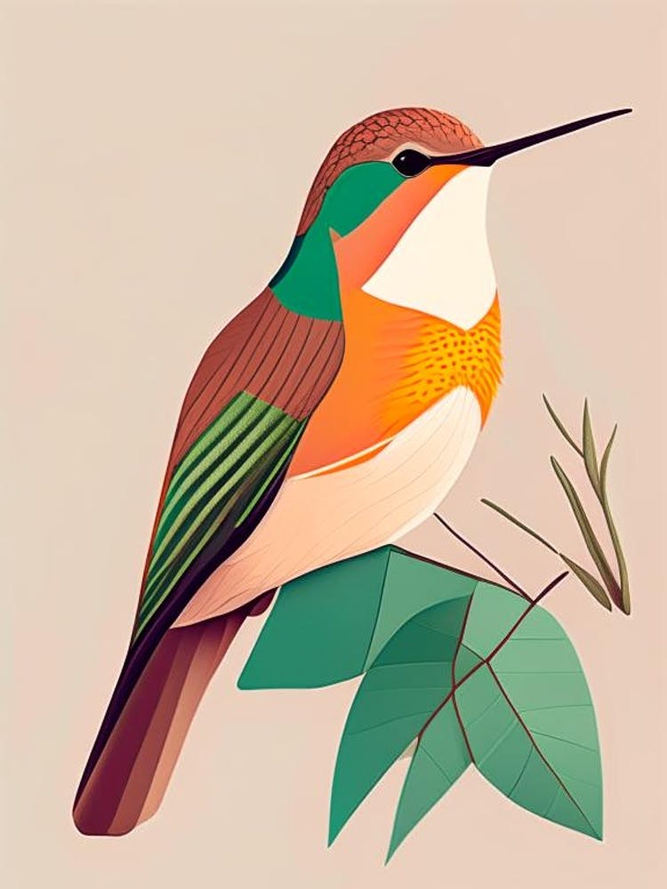 Rufous Hummingbird Bold Graphic
