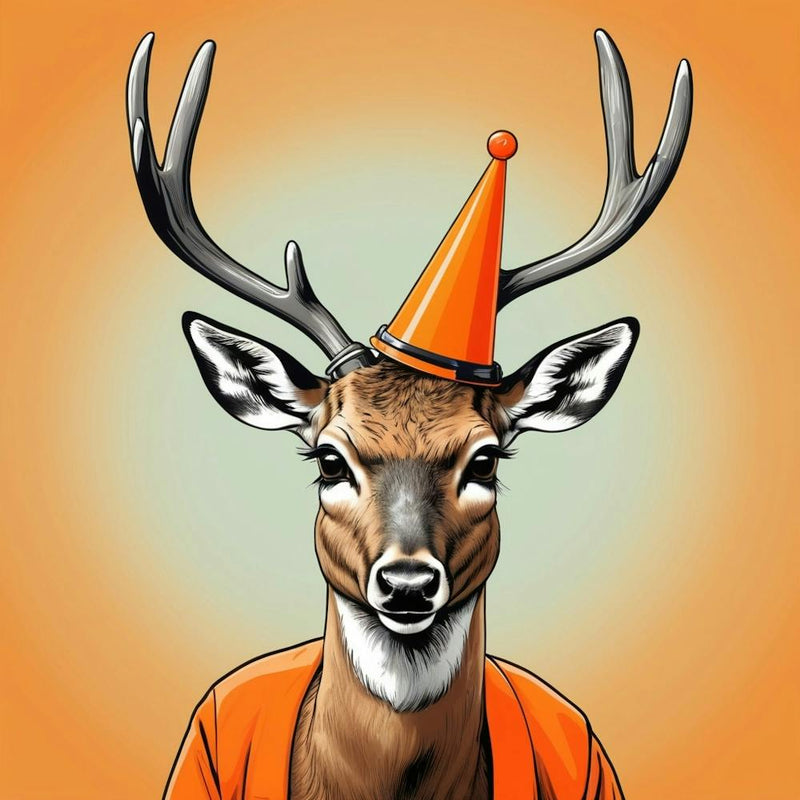 Hirsch mit Partyhut