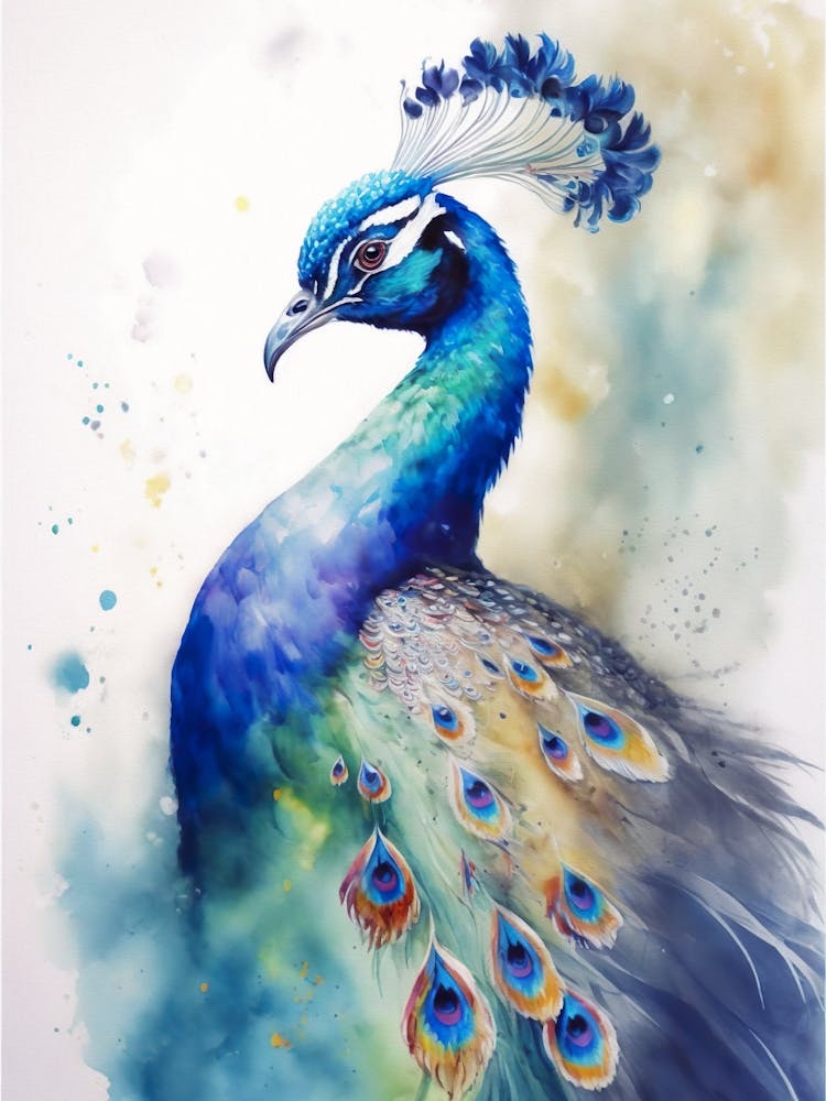 Peacock Watercolor Painting