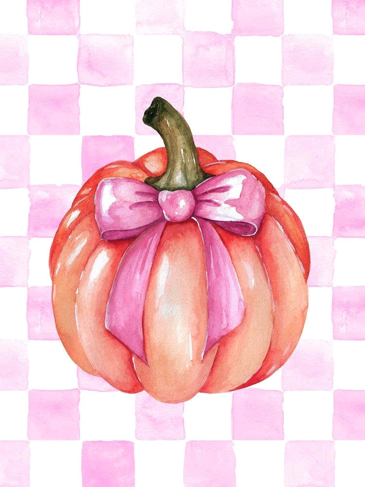 Pumpkin With Pink Bow