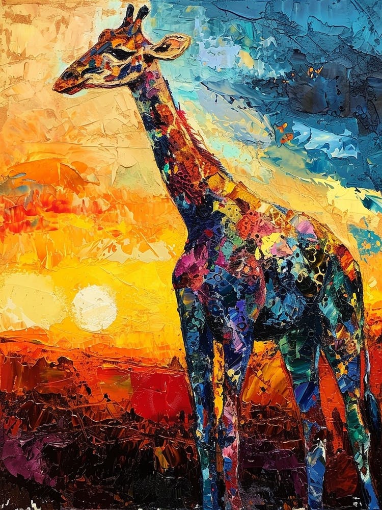 Textured Brushstroke Giraffe 1