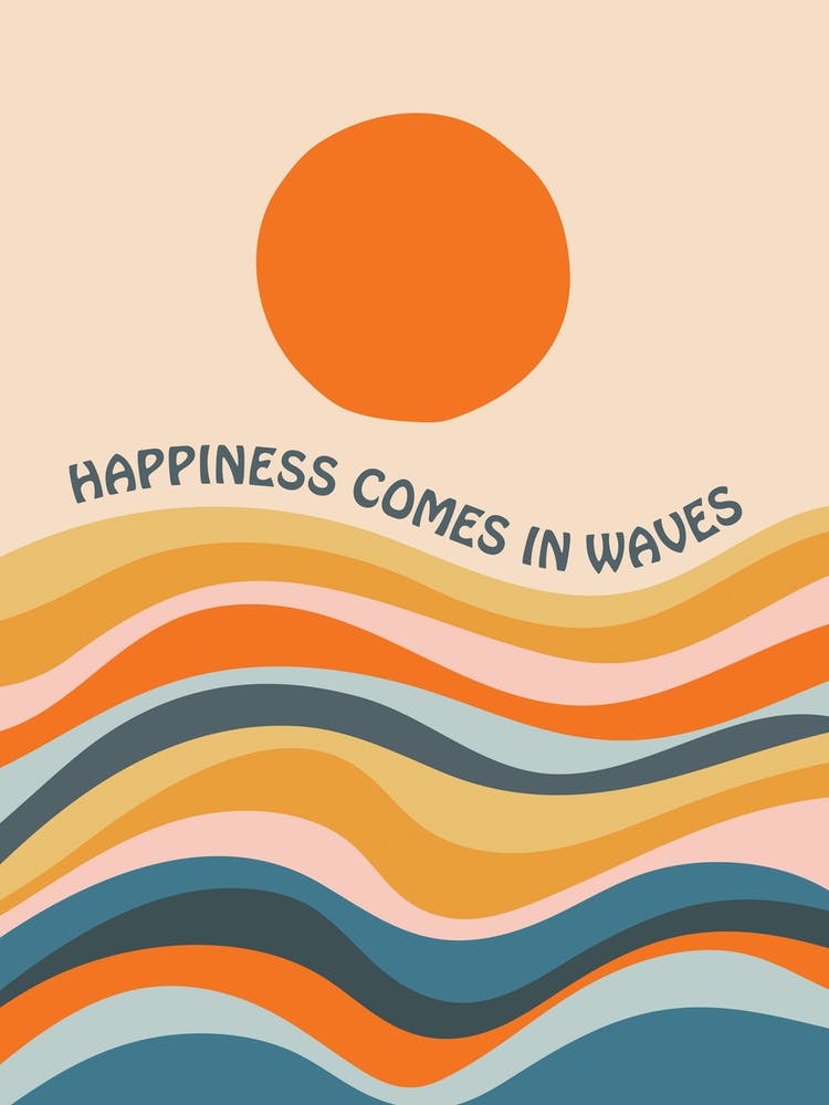 Colourful Abstract Happiness Comes In Waves