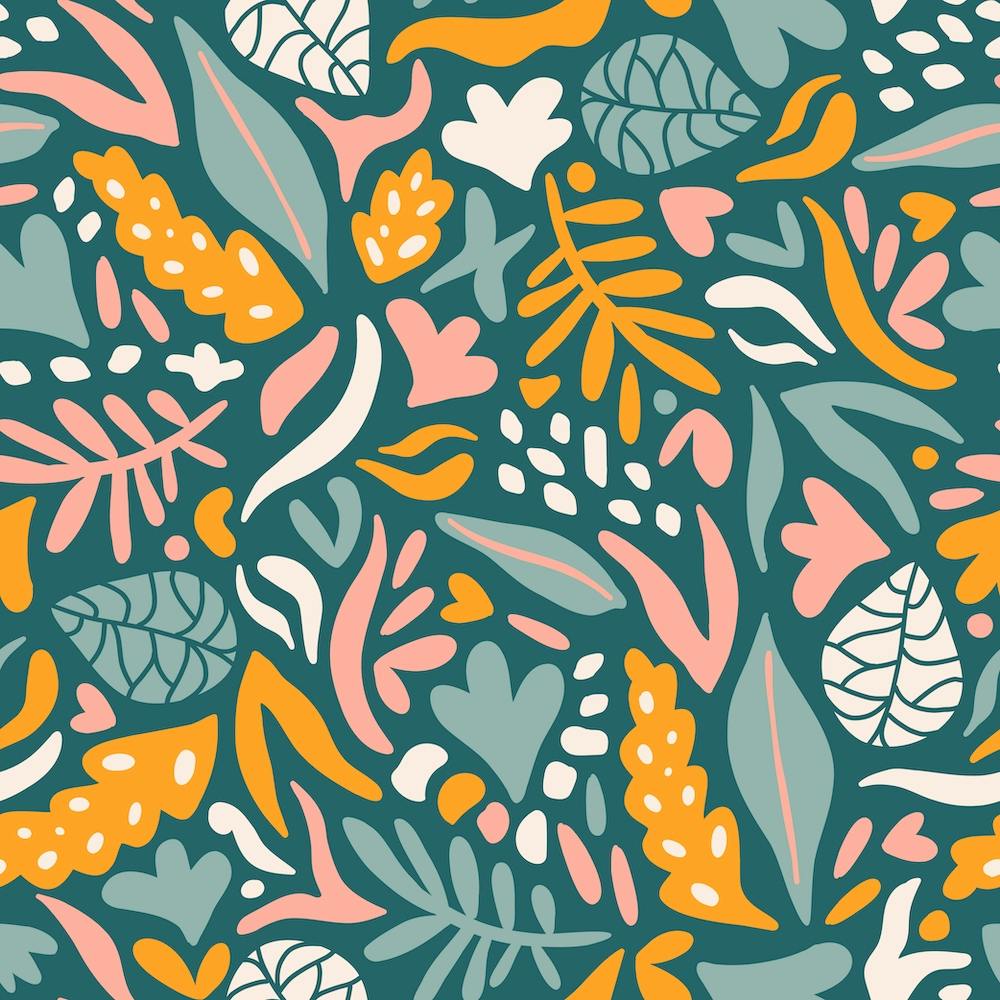 Abstract Floral Pattern Teal
