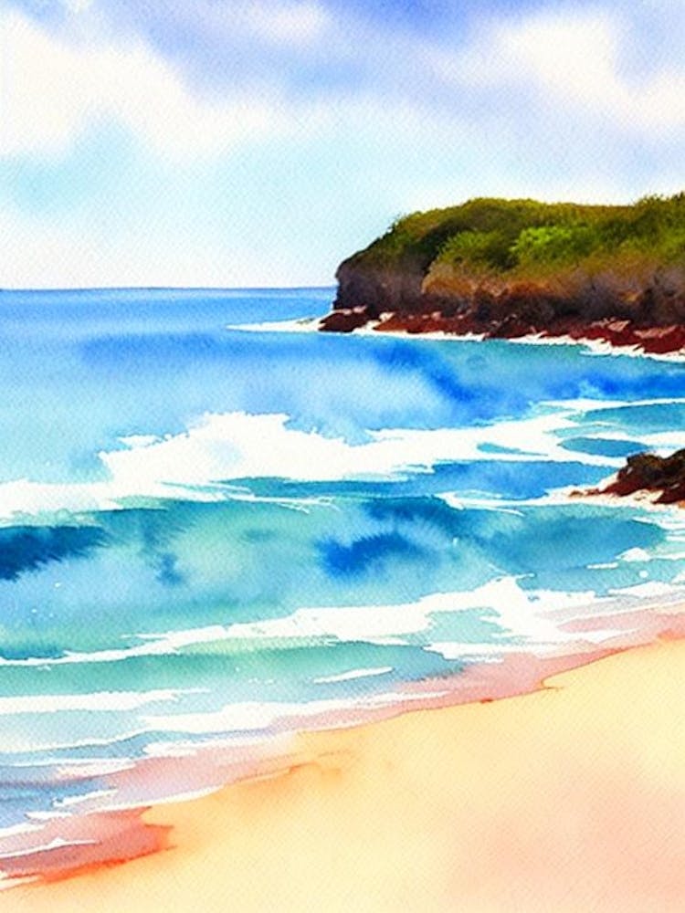 Fingal Head Beach 4, Australia Watercolour