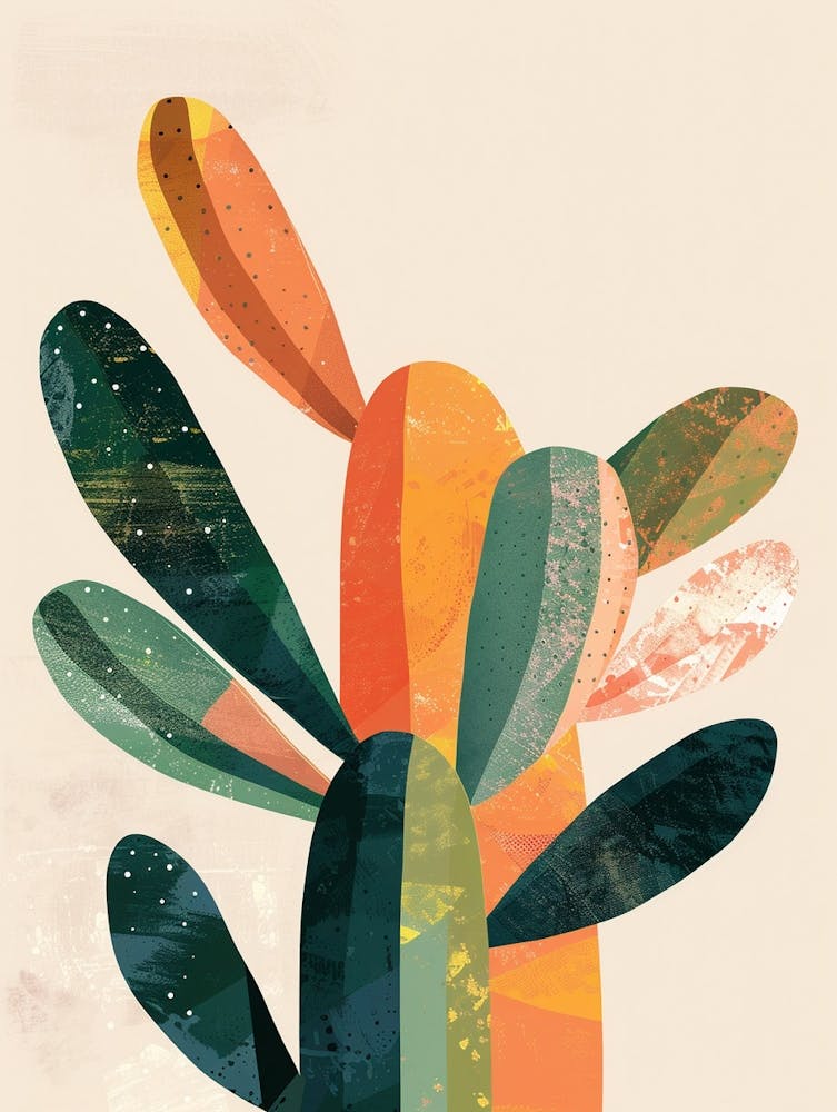 Notocactus Cactus Minimalist Abstract Illustration 2