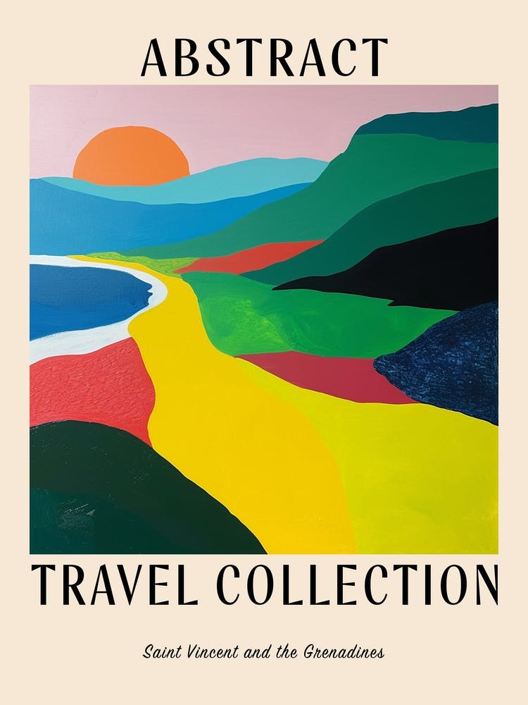Abstract Travel Collection Poster Saint Vincent And The Grenadines 4