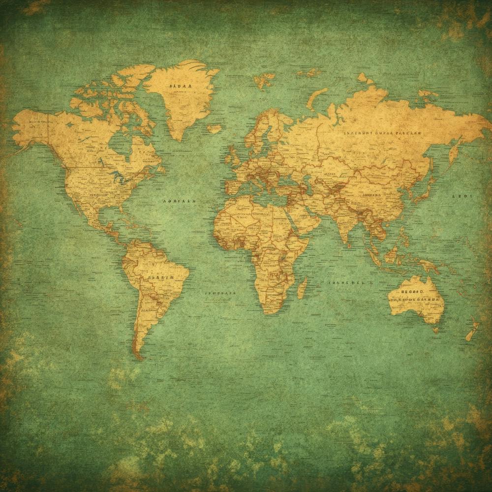 Vintage World Map Art 1