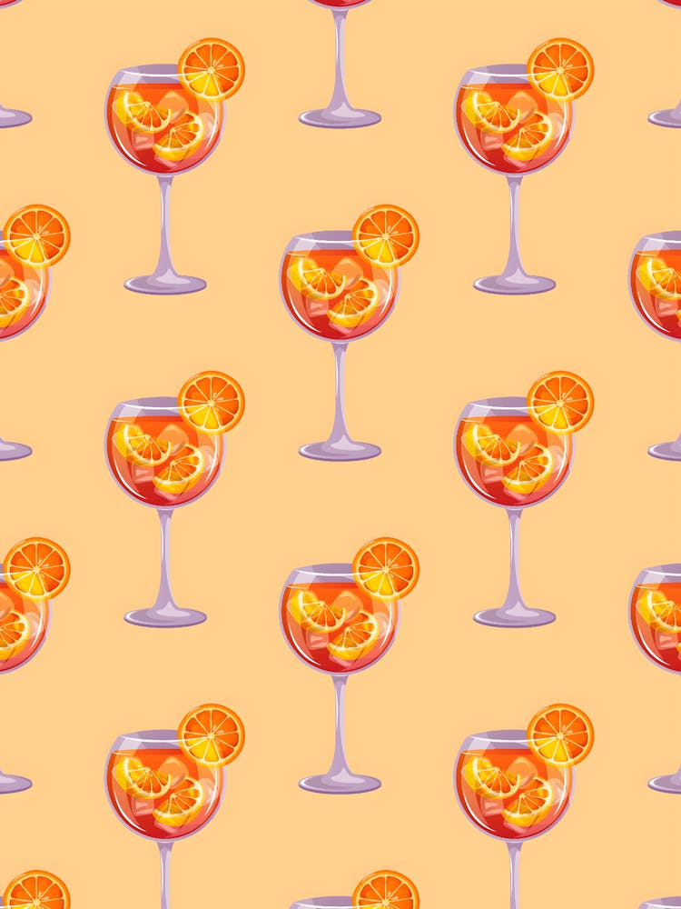 Orange Slices In Glasses Pattern