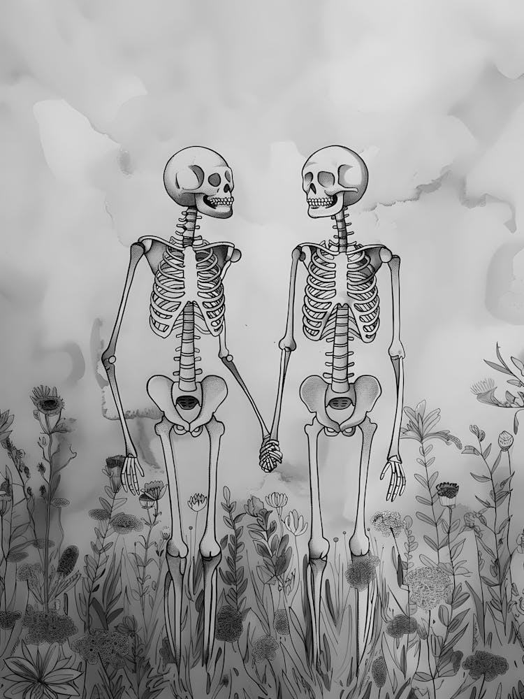 Skeletons Holding Hands