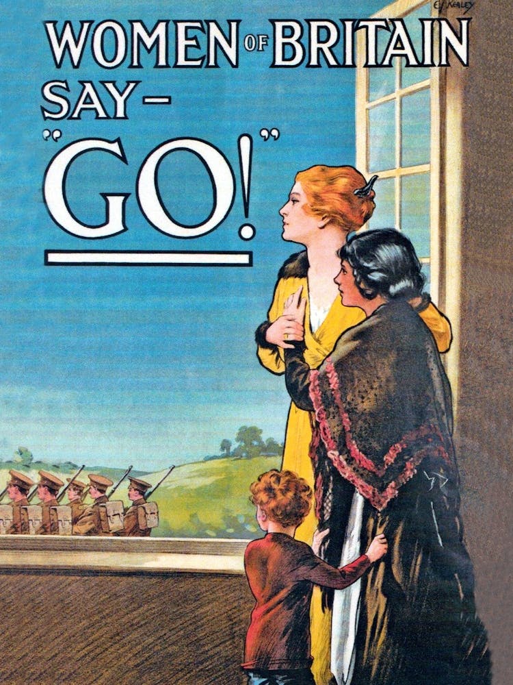Women Of Britain Say Go, ww1 Propaganda Poster