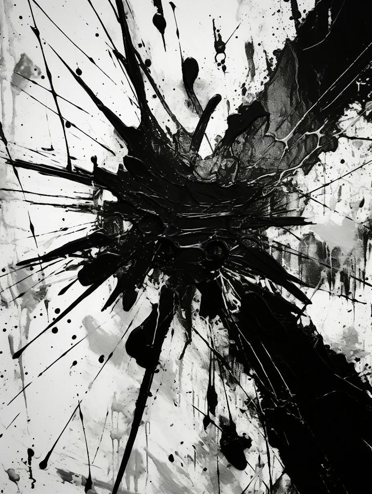 Chaos Abstrakt Schwarz Und Weiß 8