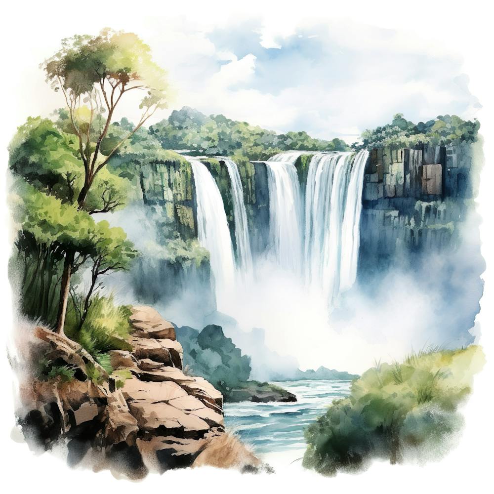 Watercolor Waterfall 5