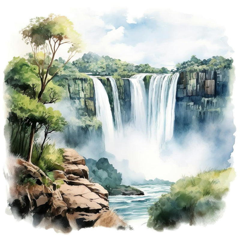 Watercolor Waterfall 5