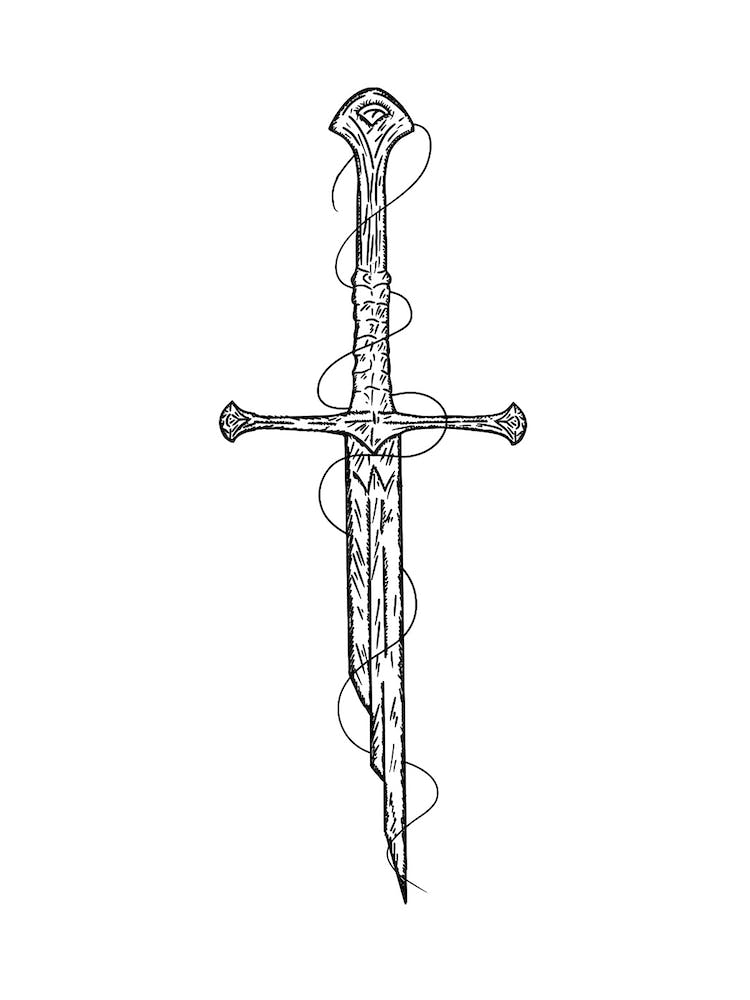 Broken Narsil Fineline Illustration