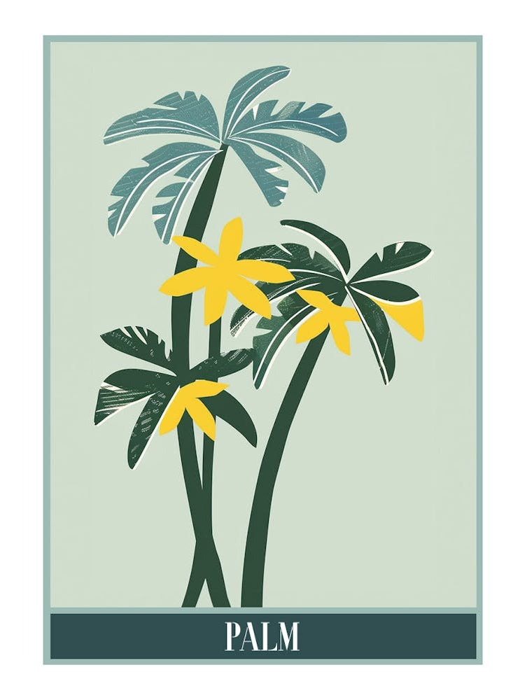 Palm Tree Flat Illustration 4 Poster