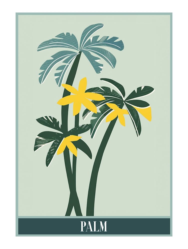 Palm Tree Flat Illustration 4 Poster