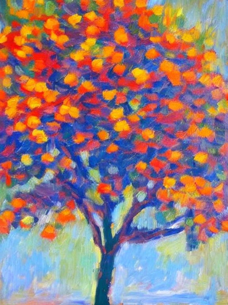 American Elm tree Abstract Block Colour