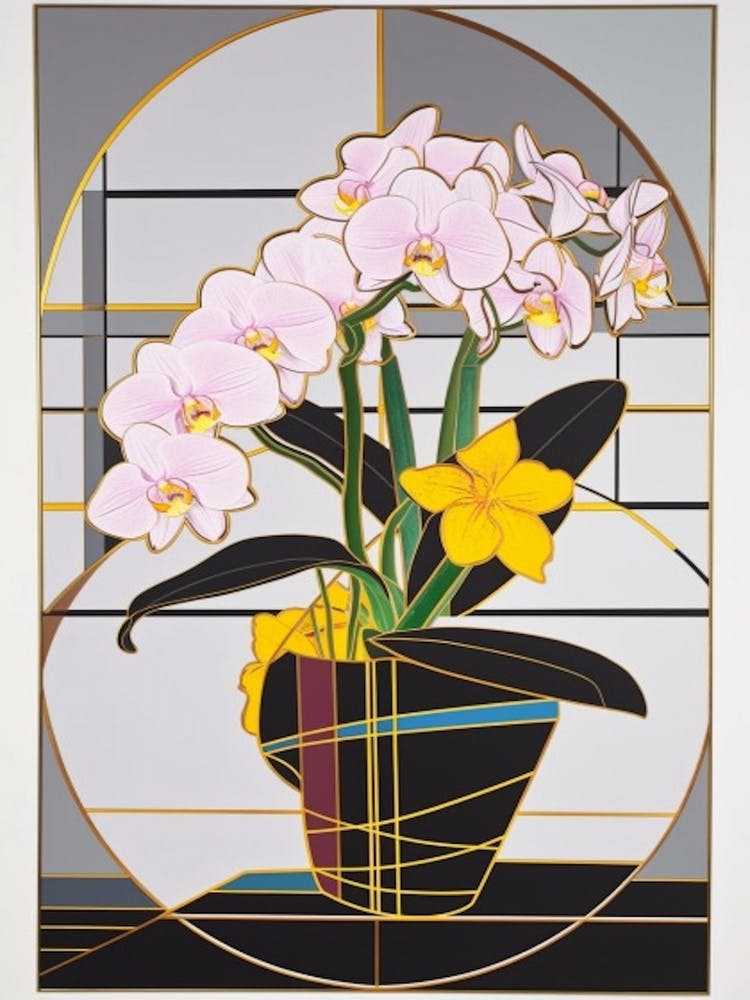 Orchids Flower Still Life  4 Abstract Expressionist