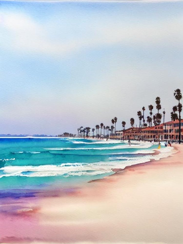 Venice Beach 2, Los Angeles, California Watercolour