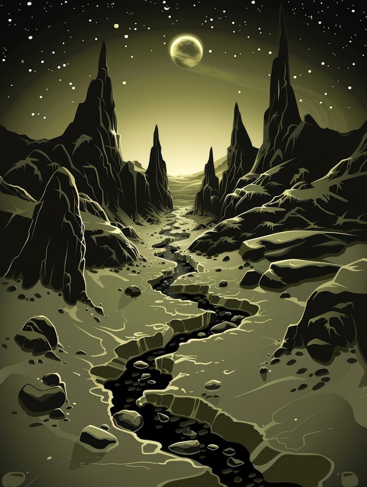 Desert Landscape With A River