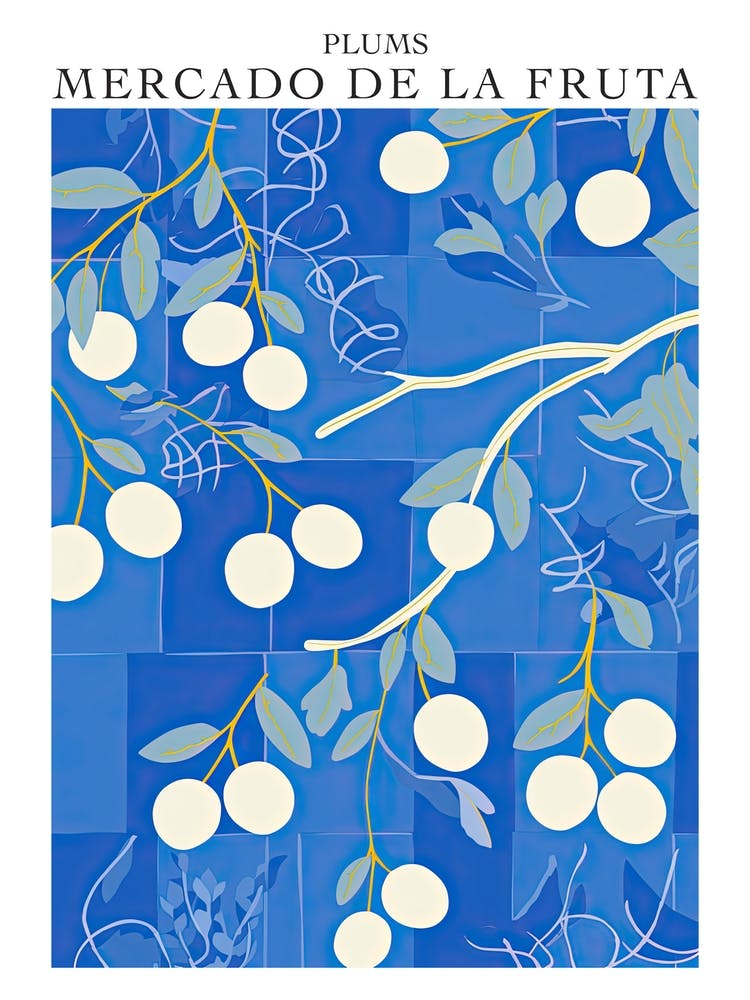 Mercado De La Fruta Plums Illustration 1 Plakat