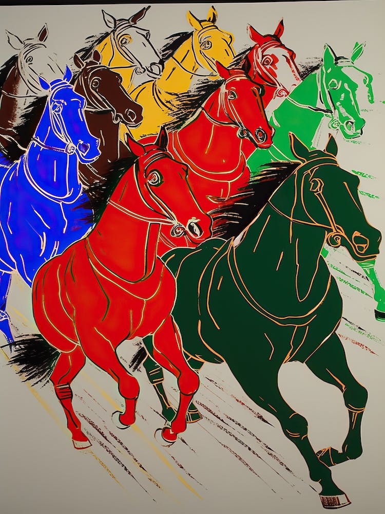 Pferderennen Pop Art 2