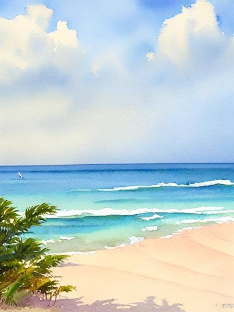 Bathsheba Beach 2, Barbados Watercolour