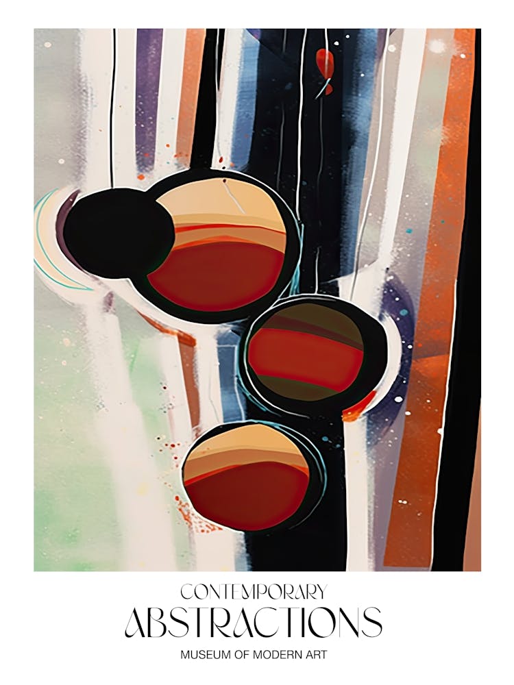 Cherries Painting Abstract 2 Exhibition Poster