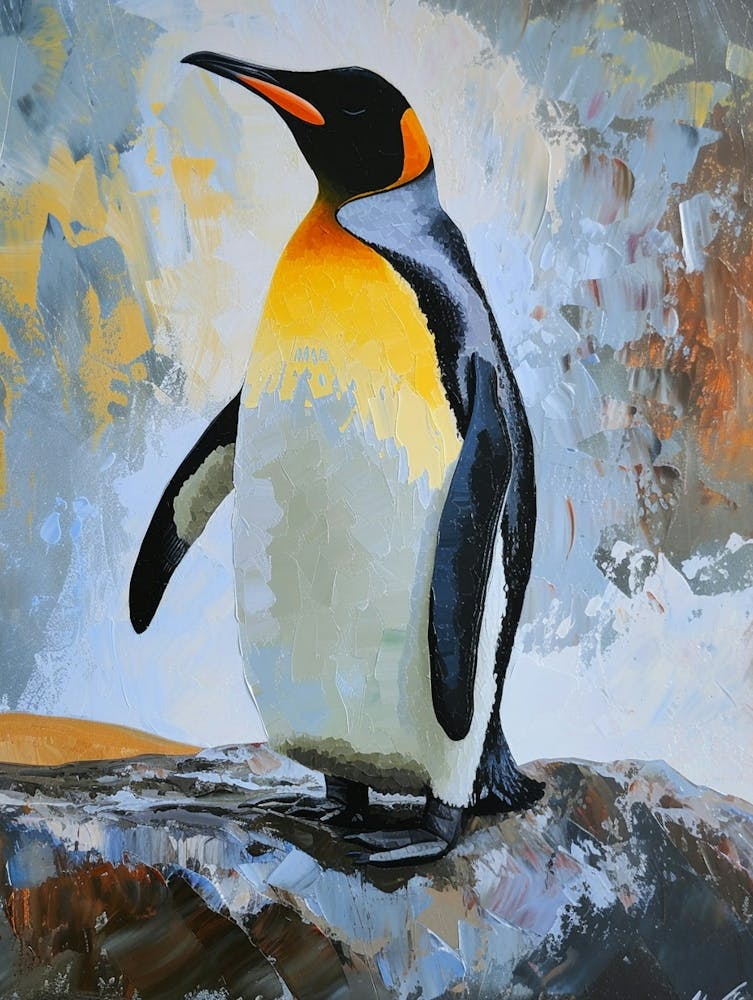 King Penguin Signy Island Colour Block Painting 3