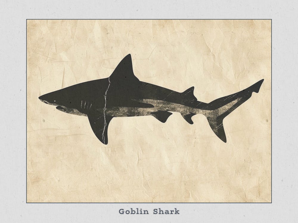 Goblin Shark Silhouette 3 Poster