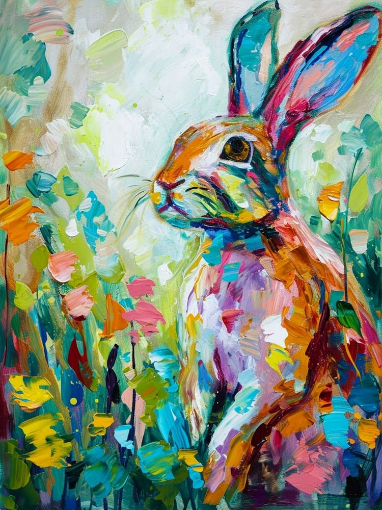Harlequin Rabbit Painting 1