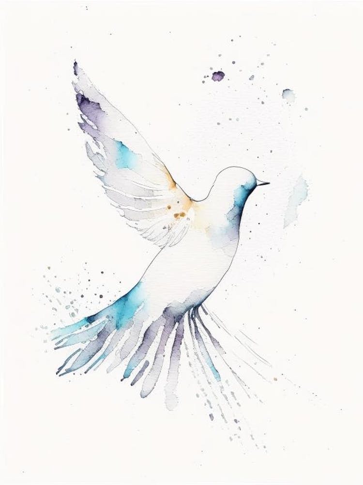 Dove Symbol Minimal Watercolour