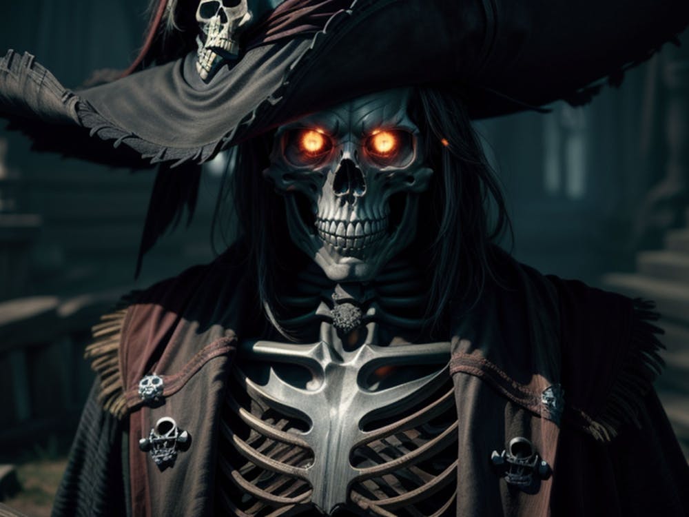 Scary Pirate Skeleton Witch